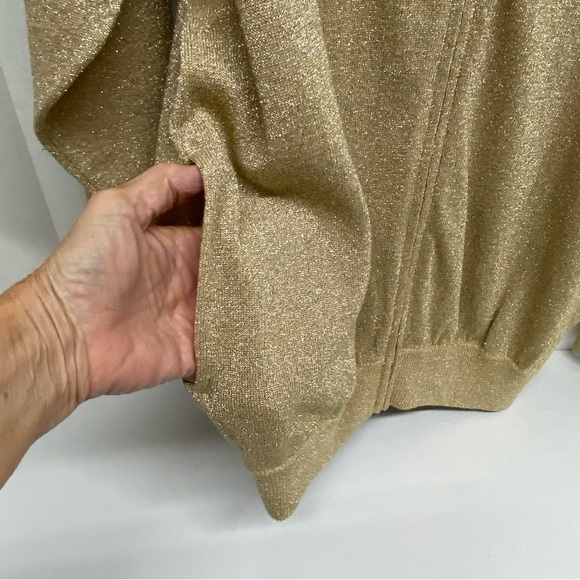 Vintage Lisa Originals Sparkling Zip Front Cardigan 80s-90's Side Pockets Large - Picture 10 of 13